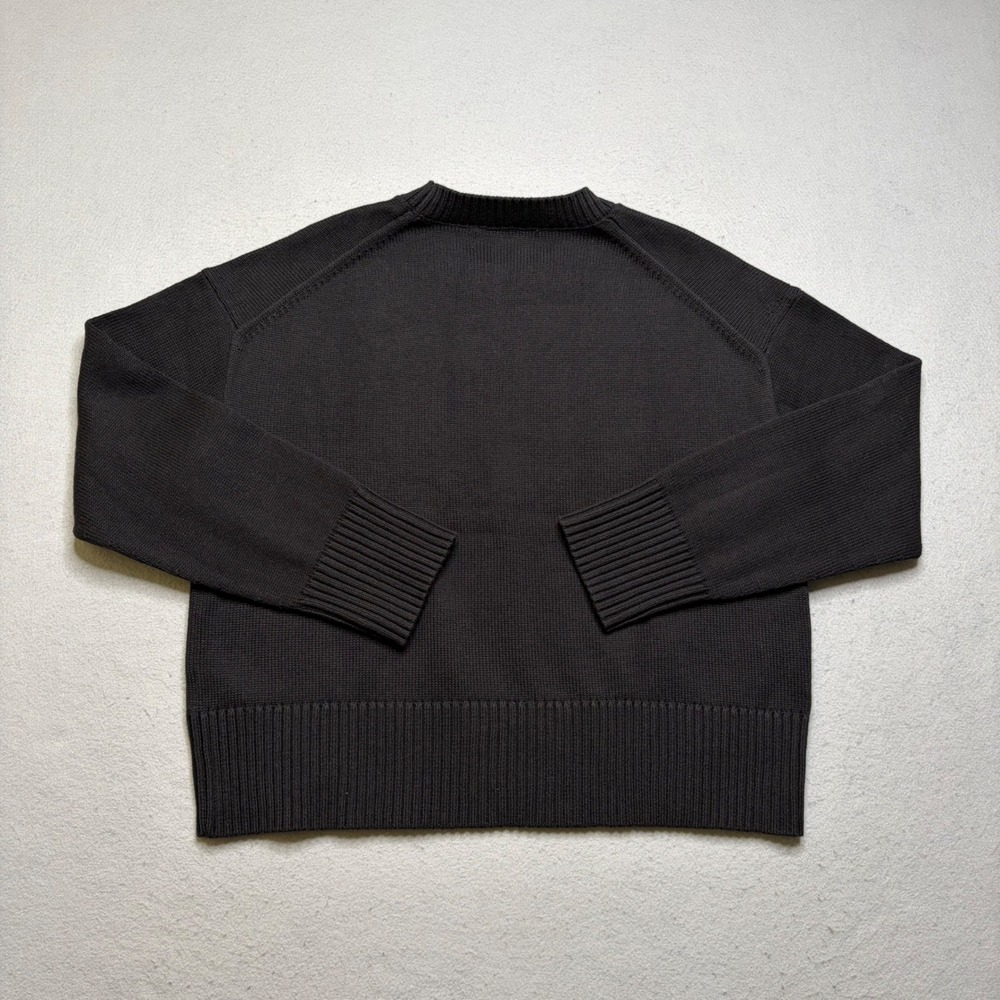 Everlane Sweater Women M Charcoal Gray Organic Cotton Crewneck Ribbed Knit P41 - Picture 3 of 9